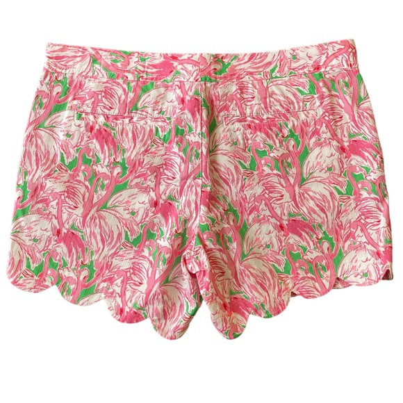 Lilly Pulitzer 5” Buttercup Shorts in Palmetto Pink Colony Flamingos - Picture 2 of 8